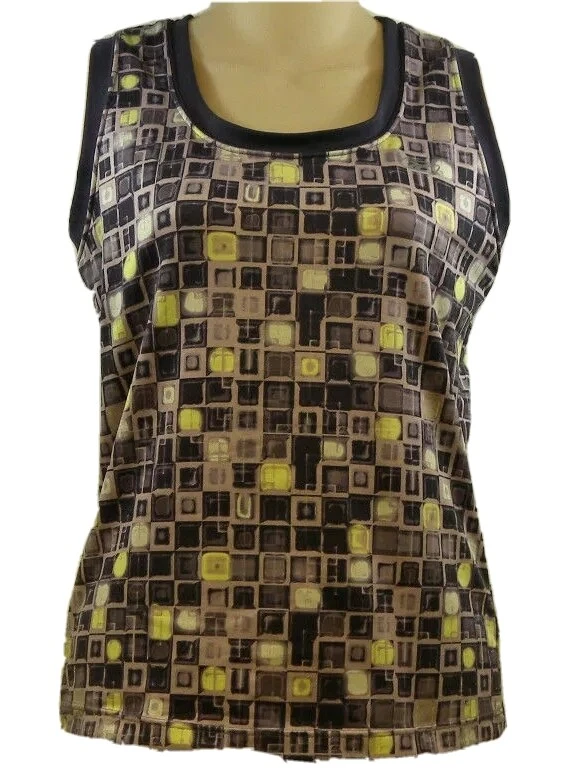 Camiseta sin mangas deportiva Reebok Play Dry mediana púrpura amarilla Foto 1 de 4