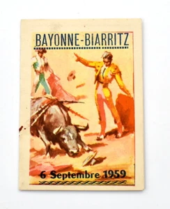 Corrida Bayonne-Biarritz Sept 1959 carte dépliant prix des places (a) - Picture 1 of 3