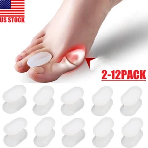 12Pcs Soft Silicone Gel Toe Separator Bunion Spacer Orthotics Toe Cushion USA - Picture 1 of 17