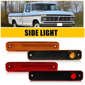 LED Amber Front & Rear Side Marker Lights For 1973-1979 Ford F100 F150 F250 F350 - Foto 1 di 12