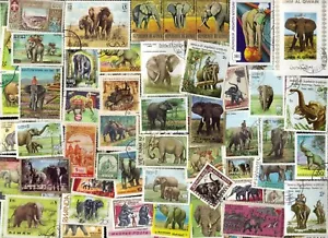 75 ELEPHANTS ON STAMPS - Picture 1 of 1