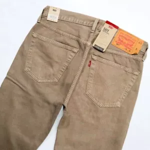 Levis 501 Jeans New Mens Original Button Fly Color Beige 005013400 - Picture 1 of 3