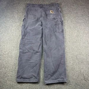 Vintage Carhartt Pants Mens 36x32 Gray Carpenter B11 PTB Distressed Work - Picture 1 of 12