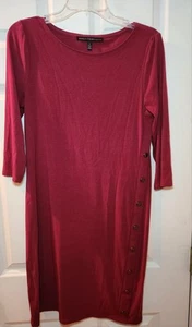 White House Black Market Burgundy Bodycon Sheath Dress Womens Small Knee Length - Picture 1 of 7