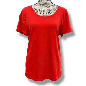 Weiche Umrandung Gr. M rot Kurzarm Stretch Tunika T-Shirt - Bild 1 von 4