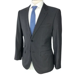 Indochino Anzug Sakko Herren 38 S braun Nadelstreifen tailliert zwei Knöpfe Wolle Seide  - Bild 1 von 21