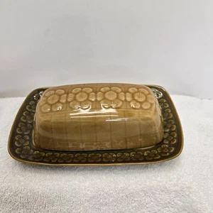 Pfaltzgraff Passage Covered Butter Dish Daisy Pattern Stoneware Grannycore - Picture 1 of 14