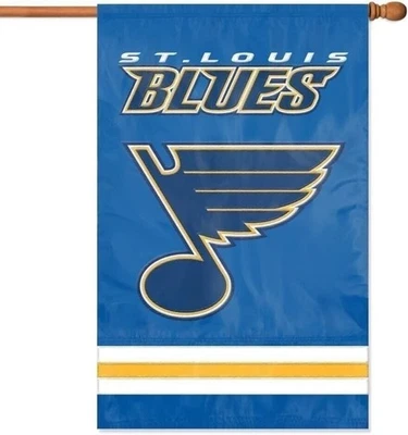 St Louis Blues Premium Double Sided Banner Flag Applique Embroidered 28x44... - Image 1 of 2