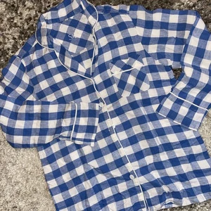 Serena & Lily Hyannis Leinen-Pyjama-Oberteil mit Karomuster – hergestellt in Portugal Small gebraucht, in einwandfreiem Zustand - Bild 1 von 11