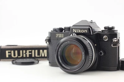 Cámara fotográfica negra Nikon FE2 Honeycomb [COMO NUEVA/correa] lente Ai 50 mm f1,4 de JAPÓN Foto 1 de 4
