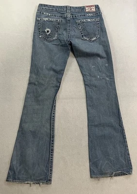 True Religion Jeans Women's Size 29 Bobby Big T Low Rise Distressed Bootcut - Image 1 of 4