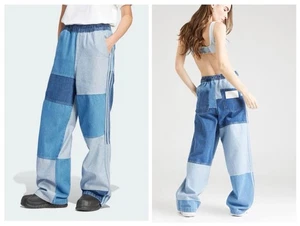 Pantalones de mezclilla Adidas X KSENIASCHNAIDER patchwork pierna ancha tiro alto azules talla L - Imagen 1 de 16
