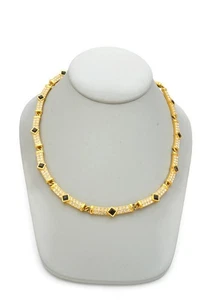 Vintage Napier Halskette goldfarben blau Strass 18 Zoll - Bild 1 von 8