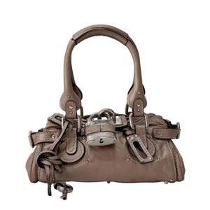 CHLOÉ Paddington Small Grey Leather Shoulder Bag - Picture 1 of 16