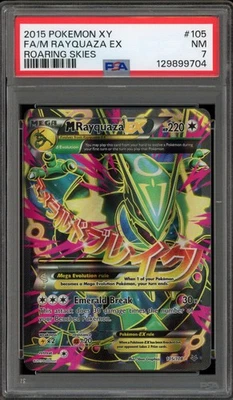 Pokemon M Rayquaza EX XY Roaring Skies Full Art #105 PSA 7 - Image 1 of 2