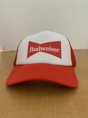 Gorra Budweiser Gorra Snapback Truckers Sombrero Malla Rojo Blanco Logo Foto 1 de 4