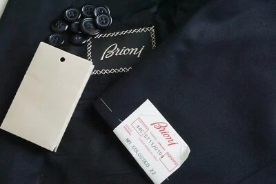 Brioni NM Colosseo Navy Blue 100% Wool 2 Pc Suit Jacket Pants Sz 44S BRAND NEW - Image 1 of 4