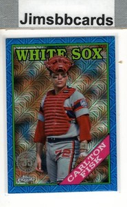 2023 Topps Update Carlton Fisk HOF Silver Chrome Mojo Blue 081/180