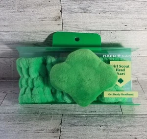 Hard Candy Girl Scouts Get Ready Headband! Soft Green Trefoil Elastic Hair Care - Picture 1 of 5