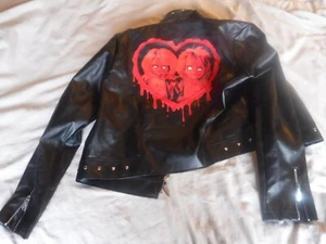 Spirit Halloween Chucky & Tiffany Black Leather Women's Jacket Size Medium - Picture 1 of 11