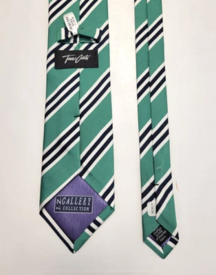 $125 Новый JZ галерея коллекции в полоску 100% шелк шеи галстук зеленый синий сделано в США - Изображение 1 из 4
