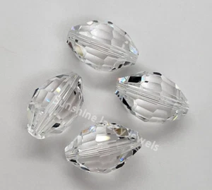 4pc Swarovski Crystal Clear 18x12mm Faceted Oval 5200 Beads; Vintage - Picture 1 of 2
