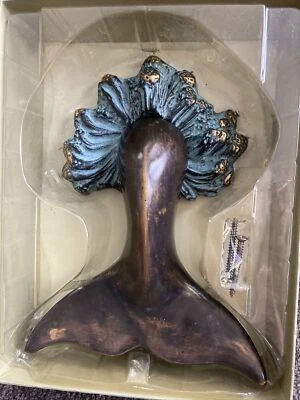 SPI San Pacific California Heavy Brass Whale Tail Wave Nautical Door Knocker - Image 1 of 4