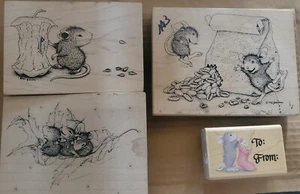 4 Hausmaus Stempel Lot Java schwimmender Apfel Samen AN VON Mäusefreunden - Bild 1 von 11