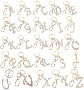 Strass Alphabet Anfangsbuchstabe A-Z Schlüsselanhänger Schlüsselring Tasche Charm Zubehör - Bild 1 von 34