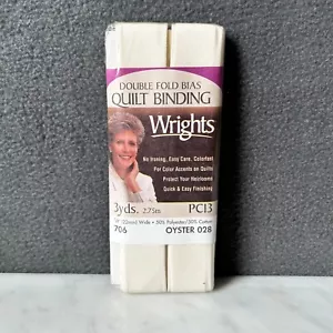 Wrights Double Fold Bias Quilt Binding 7/8" Wide 3 Yards - Color Oyster 028 - Picture 1 of 2