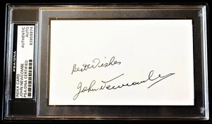 John Newcombe Signed Autographed 3x5 inch Index Card Tennis Great + PSA/DNA COA - Picture 1 of 1