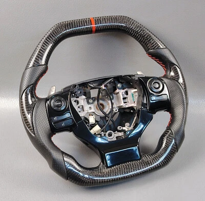 LEXUS IS250 IS350 ISF 2014 ECHTES CARBON CF MULTIMEDIA FLACHER LENKRADKRANZ - Bild 1 von 4