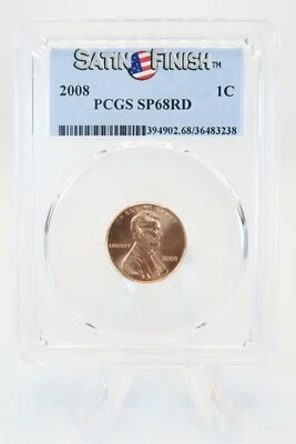2008-P PCGS SP68RD Lincoln Cent Satin Finish 1C - Image 1 of 2