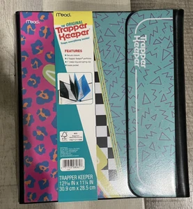 MEAD Trapper Keeper 1" Metal Binder Organizer Folders CHECKERED Retro LEOPARD - Picture 1 of 6