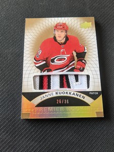2017-18 UPPER DECK UD PREMIER JANNE KUOKKANEN #51 #ed 26/36 ROOKIE PATCH RC