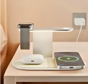 Station de Charge Rapide sans Fil 4 en 1 pour Magsafe avec Veilleuse - Photo 1 sur 8