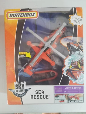 Matchbox Sky Busters Missions Sea Rescue set Helicopter + Boat NEW rare - Image 1 of 2