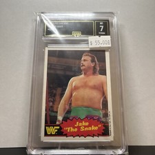 1985 OPC O-Pee-Chee WWF #33 Jake The Snake Roberts Wrestling Card GMA 7 NM