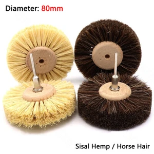 Φ80 mm sisal ruota spazzola filo setole setole setole di sisal 3 mm gambo per Dremel rotante - Foto 1 di 9