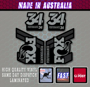 FOX Suspension Sticker Performance 34 Fork Decal GREY/grey/black.  laminated - Bild 1 von 1