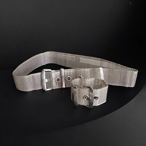 Sarah Coventry Pulsera Cinturón Tono Plata Malla Conjunto De Colección Firmado Años 60 MOD - Imagen 1 de 8