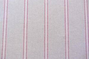 Stamford Stripe Linen Fabric Red 280cm Wide Curtain Blind Upholstery - Picture 1 of 3