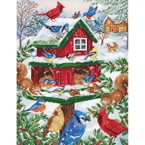 Cross-stitch kit luca-s B2417 Feeder for Birds 25x33cm - Bild 1 von 6