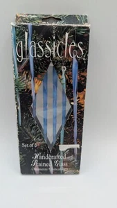 Conjunto De Colección 7" Adorno De Navidad Arte Vidrio Hielo Glassicle Caramelo Retorcido Azul - Imagen 1 de 8