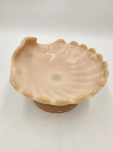 Vintage Cambridge Crown Tuscan Footed Peach/Pink Shell Candy Bowl - Picture 1 of 17