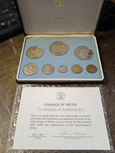 coinage of Belize serie divisionale 1974 Proof certificato autenticità coa pp - Picture 1 of 3