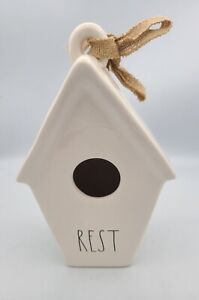 Rae Dunn "Rest" Birdhouse Artisan Collection by Magenta Stoneware With Hanger