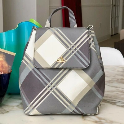 VIVIENNE WESTWOOD Derby tartan backpack  in gray - Image 1 of 4