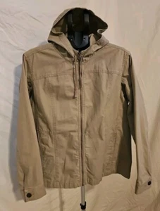 Cabela's Womens Size XL Reg Tan Zip Up Hooded Light Jacket  - Picture 1 of 4