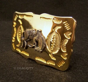 Women's 1950s Ricardo Gold-tone Western Rodeo Horse Cowgirl Belt Buckle H11 - Picture 1 of 8